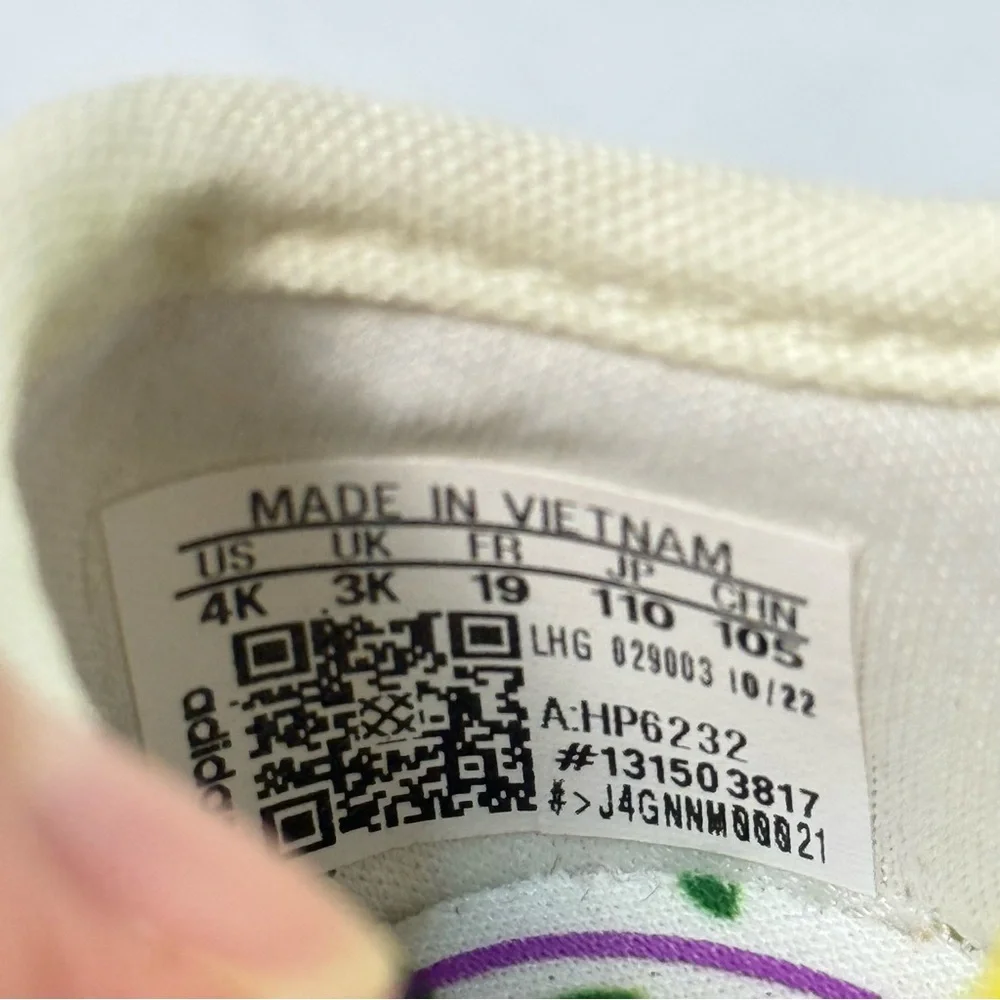 Adidas Originals Nizza Kids Toddler sz 4K BEE-Lieve Flowers‎ Yellow Canvas Shoes